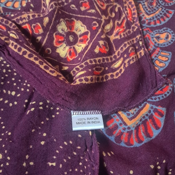 Burgundy large Hippie Rayon Boho print psychedelic Mandala Tapestry - Picture 3 of 4